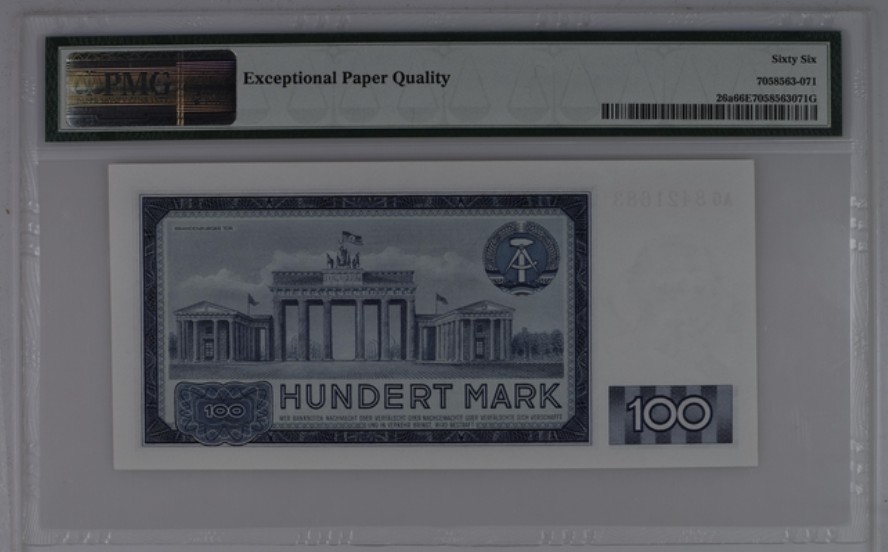 收藏联盟Quantum Auction 第251期拍卖  德国民主国1964年100马克 PMG66 革命导师马克思