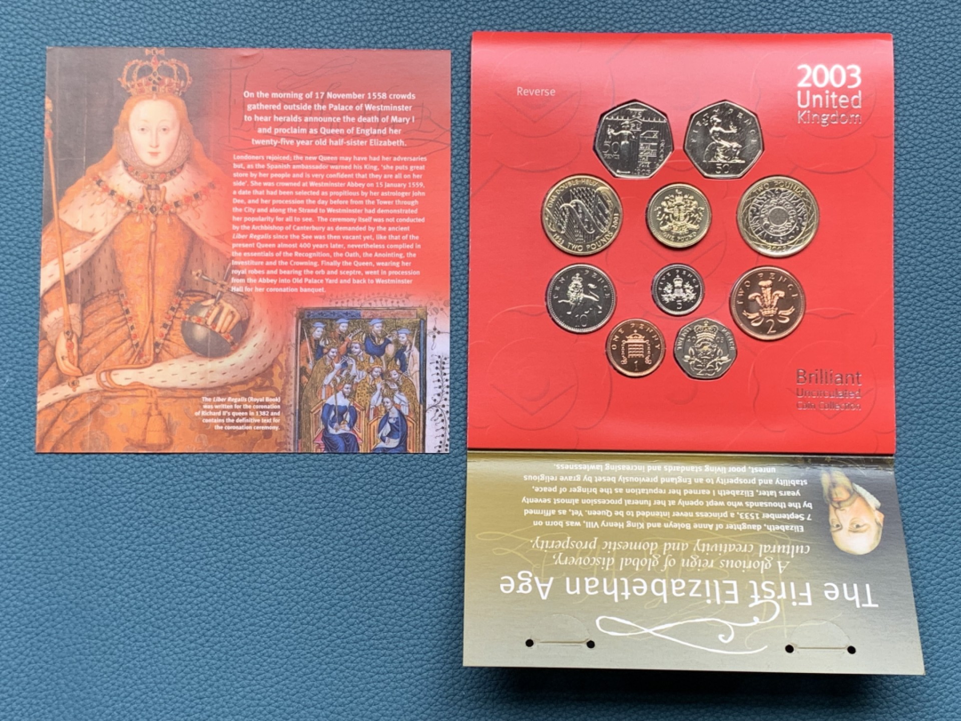 《竞宝斋》第154场-周日，周一，周四 3场 (全场包邮) 英国2003年  十枚套 两枚最大的时候2镑 稀少年份