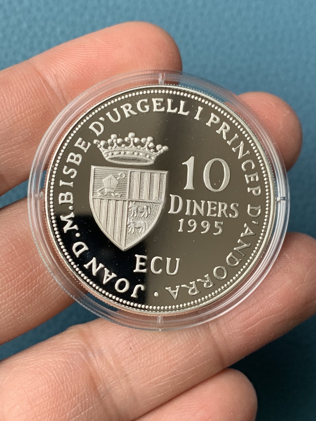 《竞宝斋》第154场-周日，周一，周四 3场 (全场包邮) 原盒安道尔1994 女神10第纳尔精制大银币