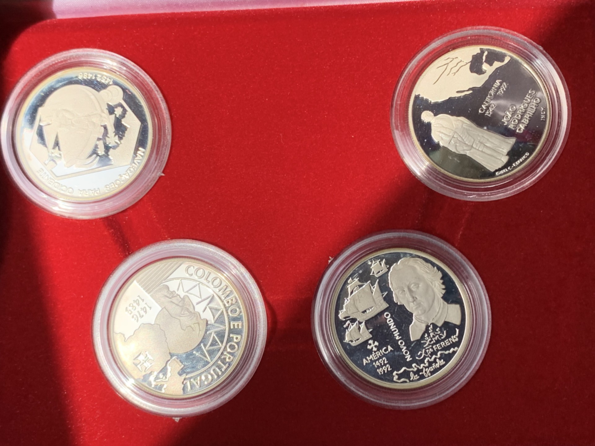 《竞宝斋》第154场-周日，周一，周四 3场 (全场包邮) 葡萄牙1993年 发现新大陆系列第三套 四枚套一组精制大银币 24.5g/枚 925银