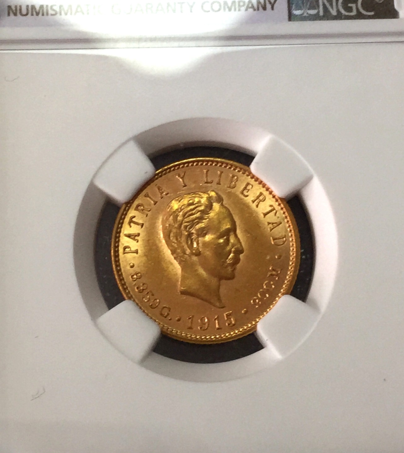 方圆集藏第三期专场 11234-NGC58分1915年古巴何塞马蒂5比索金币