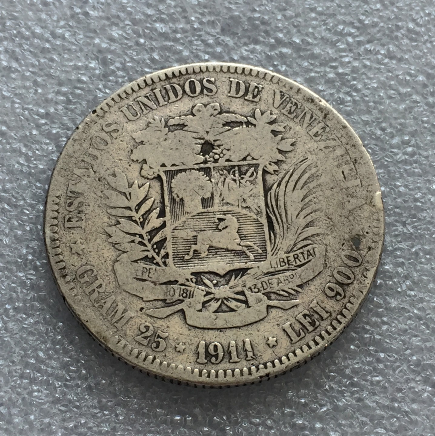 方圆集藏第三期专场 11221-委内瑞拉1911年5玻利瓦尔银币