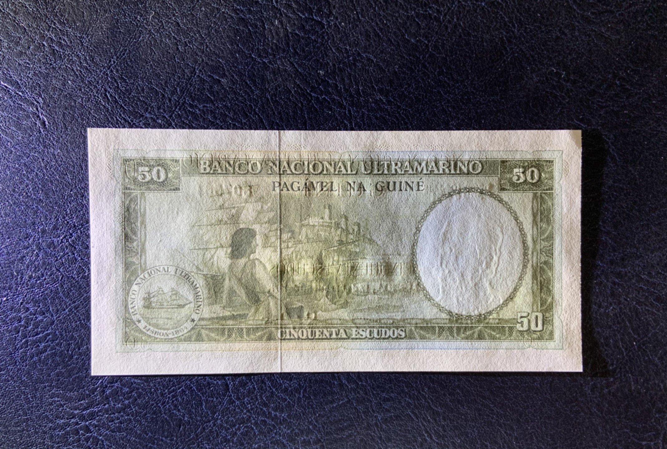 收藏联盟Quantum Auction 第251期拍卖  葡属几内亚1971年50埃斯库多 品相UNC 票面微瑕 细节如图