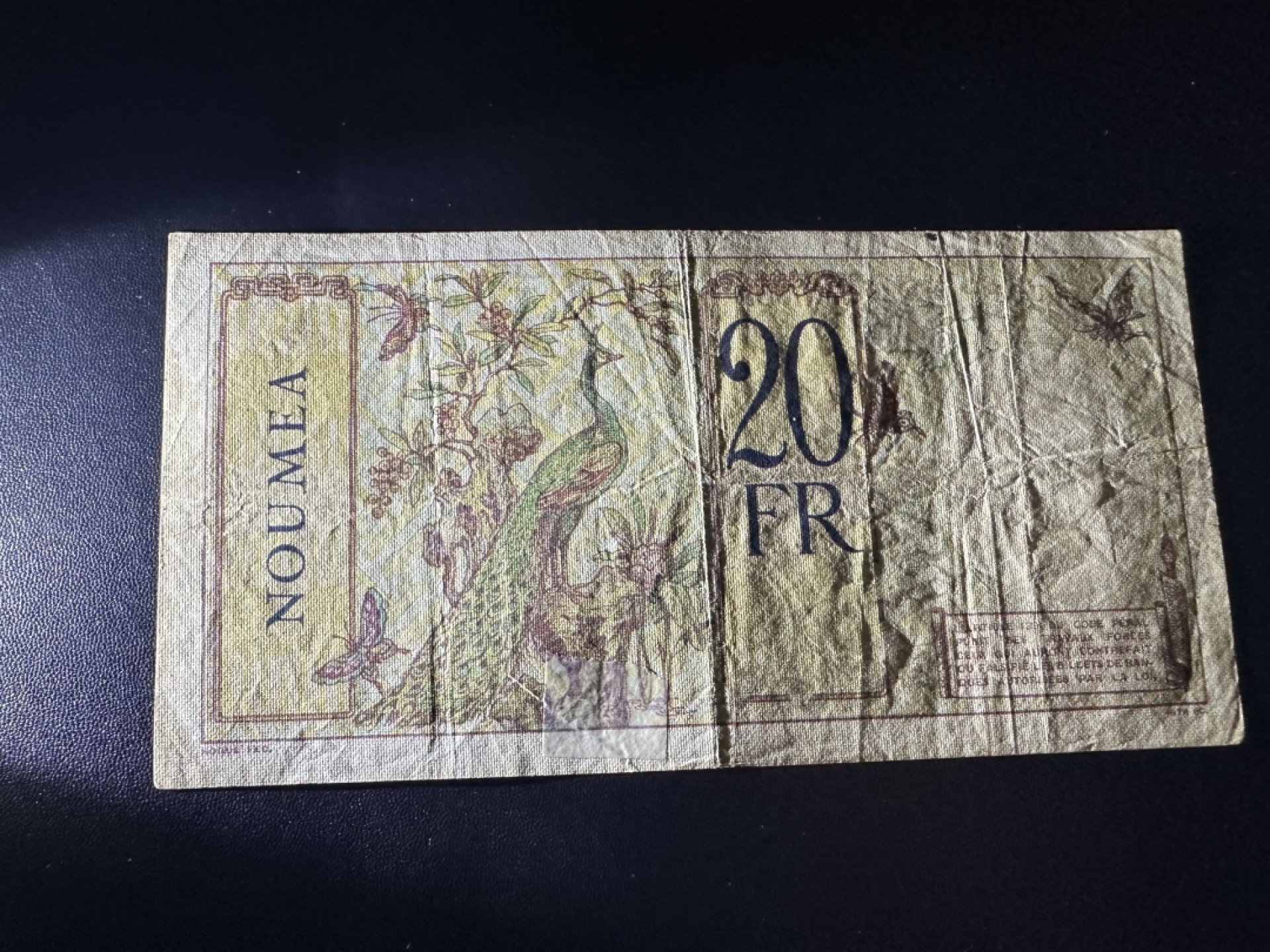 《外钞收藏家》第二百六十二期（连拍第二场） 法属新喀里多尼亚20法郎 品如图