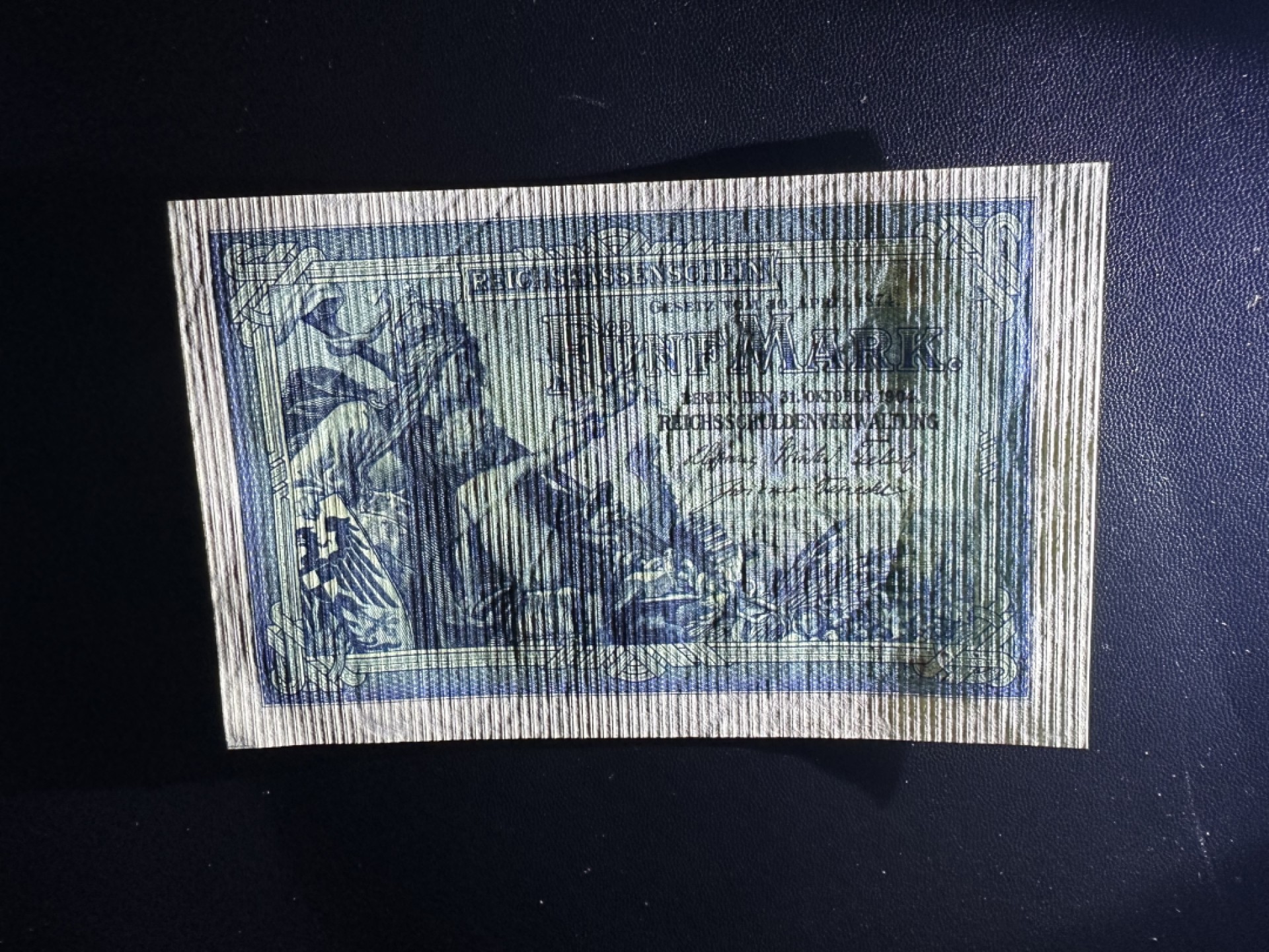 《外钞收藏家》第二百六十二期（连拍第二场） 1904年德国5马克 UNC- 轻微潮