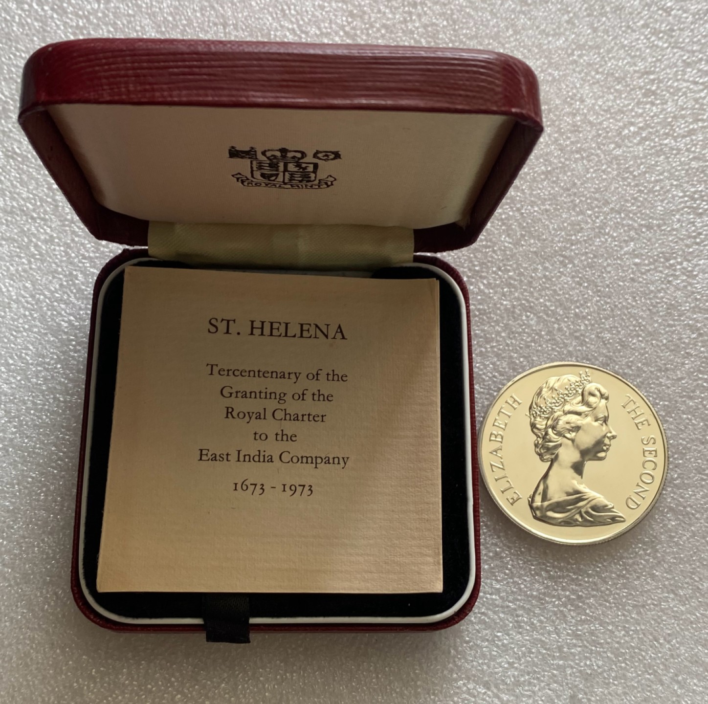 方圆集藏第三期专场 11273-圣赫拿拉群岛1973年25便士精制纪念银币