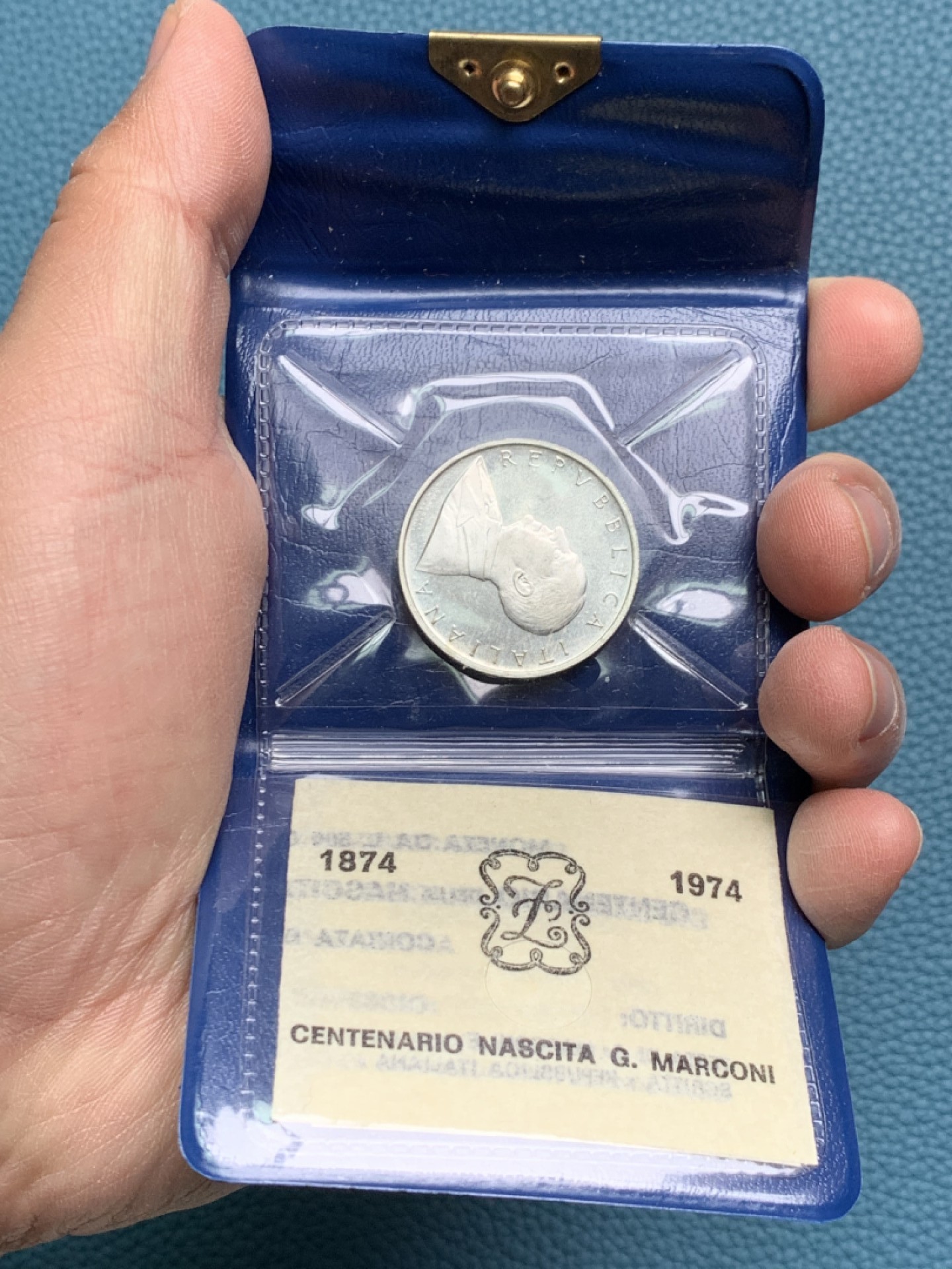 《竞宝斋》第154场-周日，周一，周四 3场 (全场包邮) 意大利1974年 地图 500里拉银币