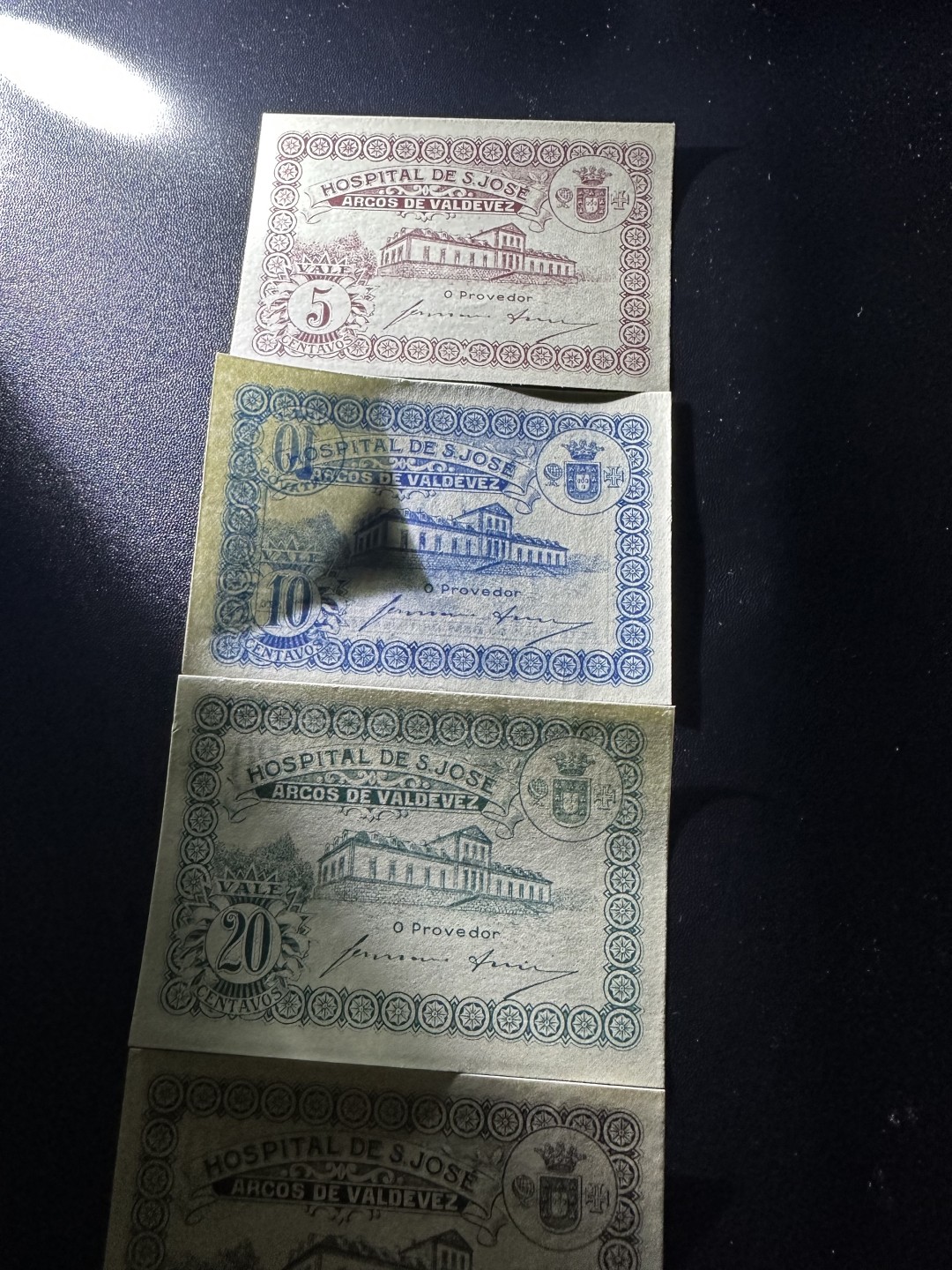 《外钞收藏家》第二百六十二期（连拍第二场） 葡萄牙20年版分币 5张一起 个别边角不绝 UNC-