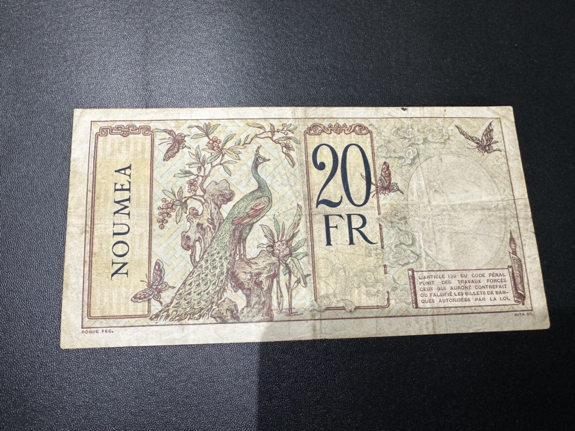 《外钞收藏家》第二百六十二期（连拍第二场） 法属新喀里多尼亚20法郎 品如图
