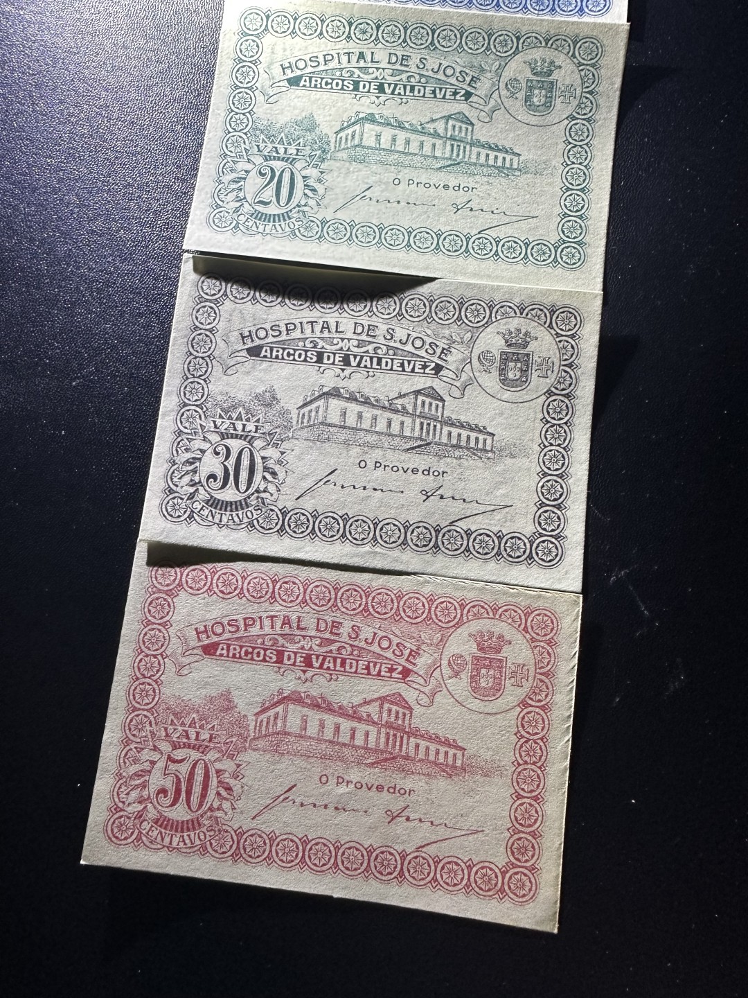 《外钞收藏家》第二百六十二期（连拍第二场） 葡萄牙20年版分币 5张一起 个别边角不绝 UNC-