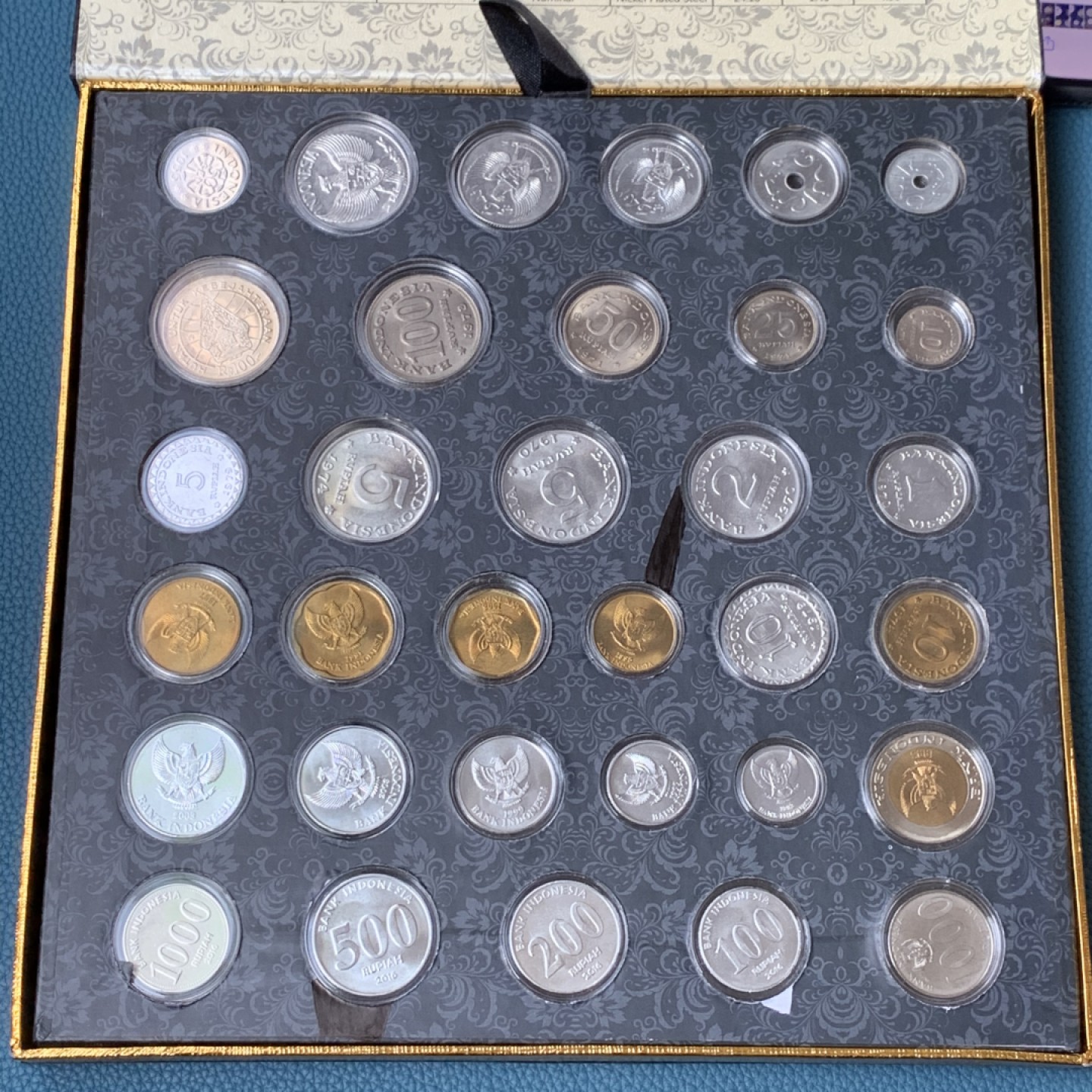 《竞宝斋》第154场-周日，周一，周四 3场 (全场包邮) 印度尼西亚流通币大套盒，内有1951-2016流通币和流通纪念币大全，货主又按照克劳斯目录配全了没收入的5枚，全BU品质大全套 盒子巨大