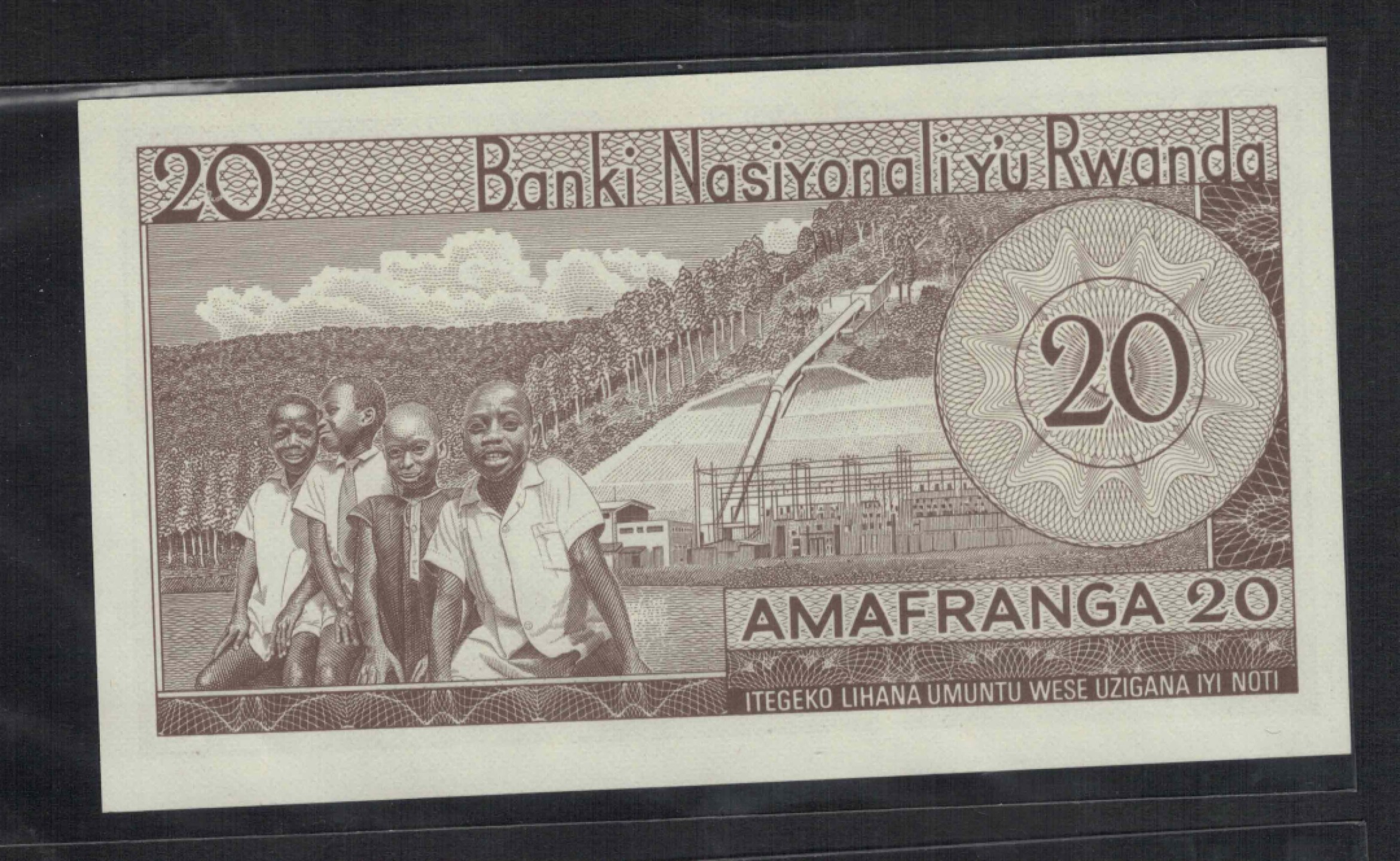 卢旺达20法郎 1976年 无47 非洲纸币 实物图 UNC