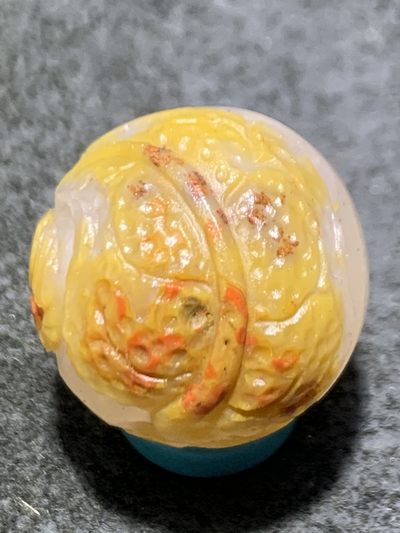 精美冰飘亚光战国红玛瑙手工俏色巧雕树叶珠一个 - 精美冰飘亚光战国红玛瑙手工俏色巧雕树叶珠一个