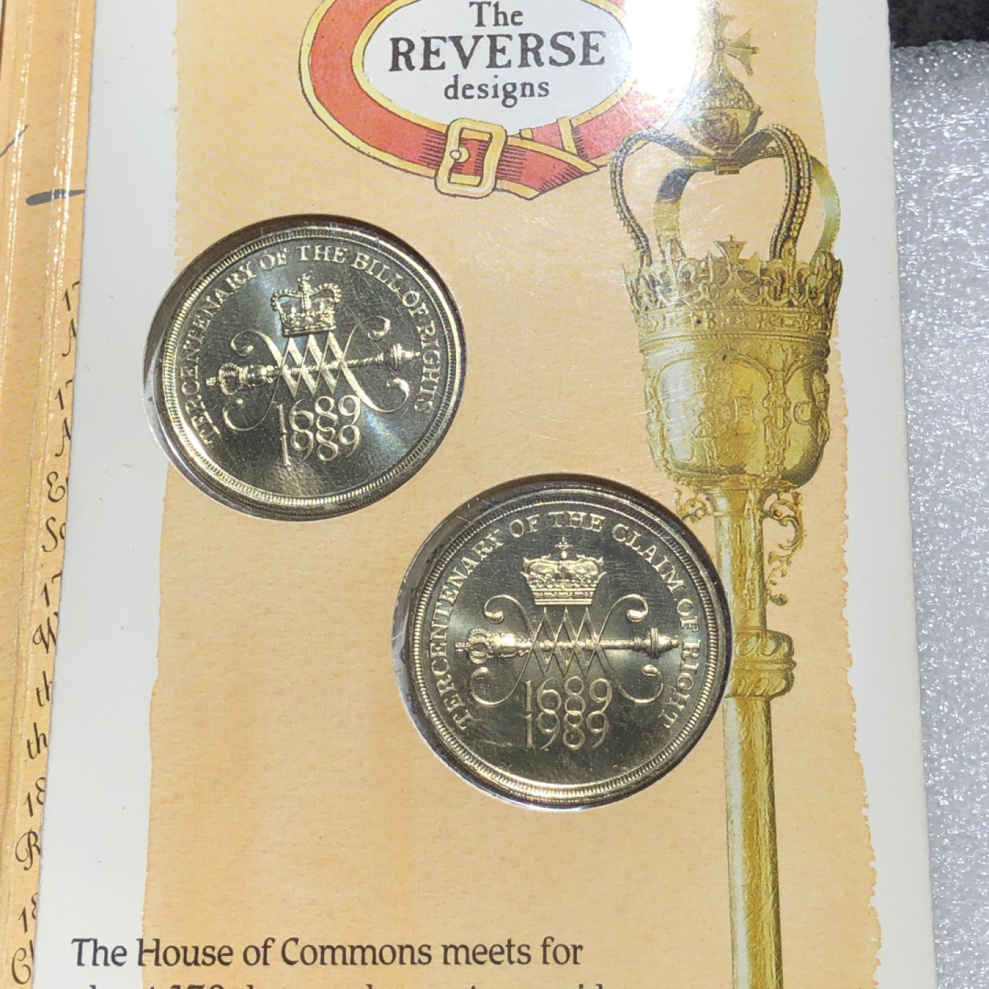 环球钱币第001场 英王国权利法案300周年2镑套币