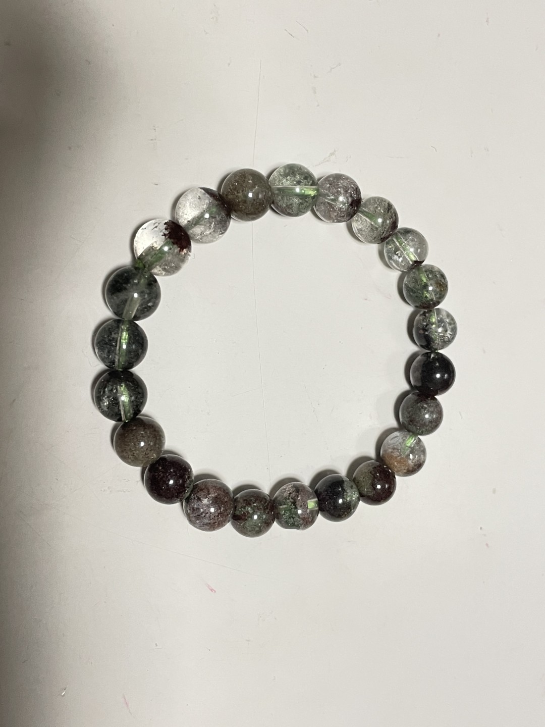 天然绿幽灵水晶手串