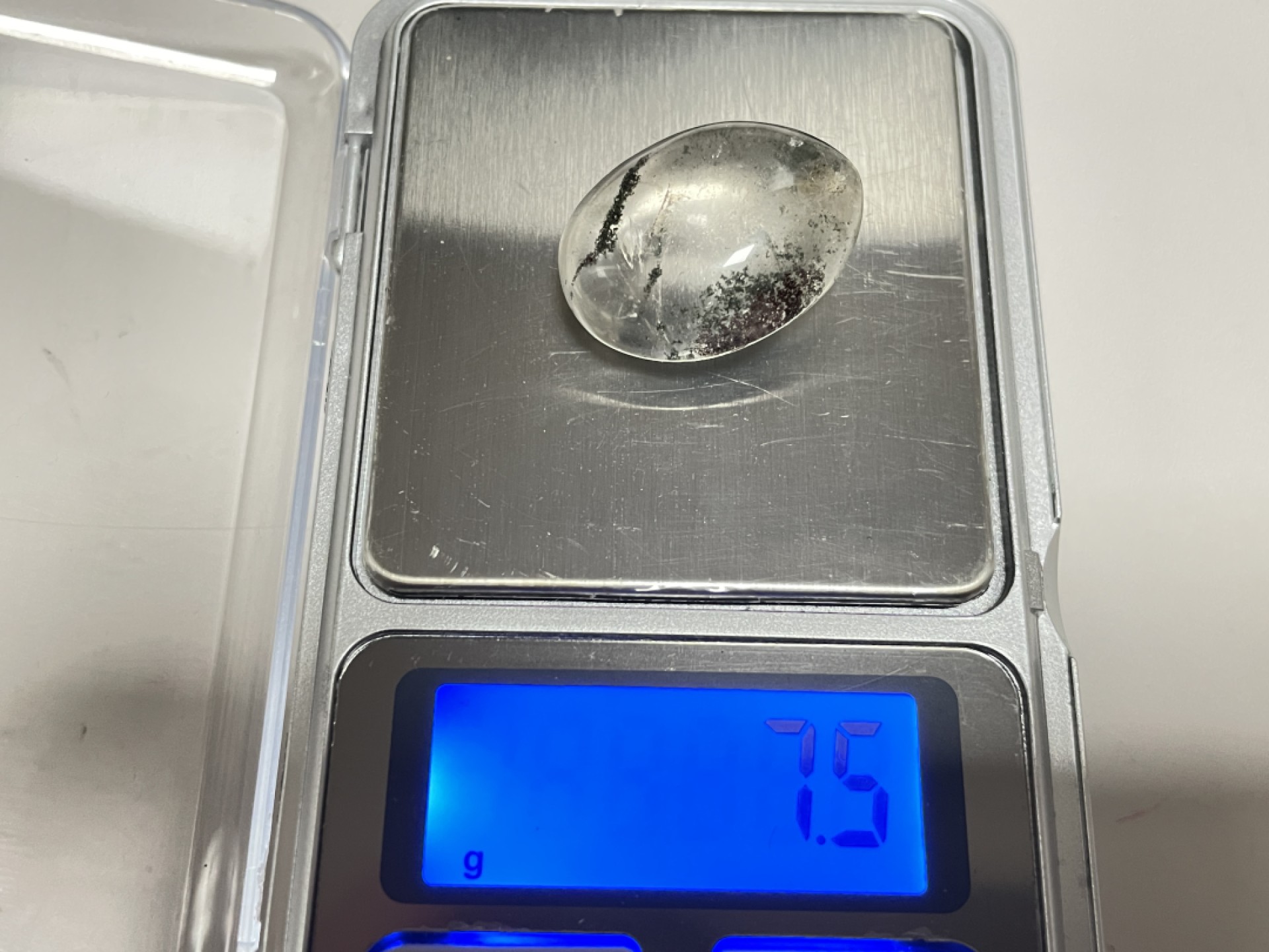 天然白水晶发丝吊坠