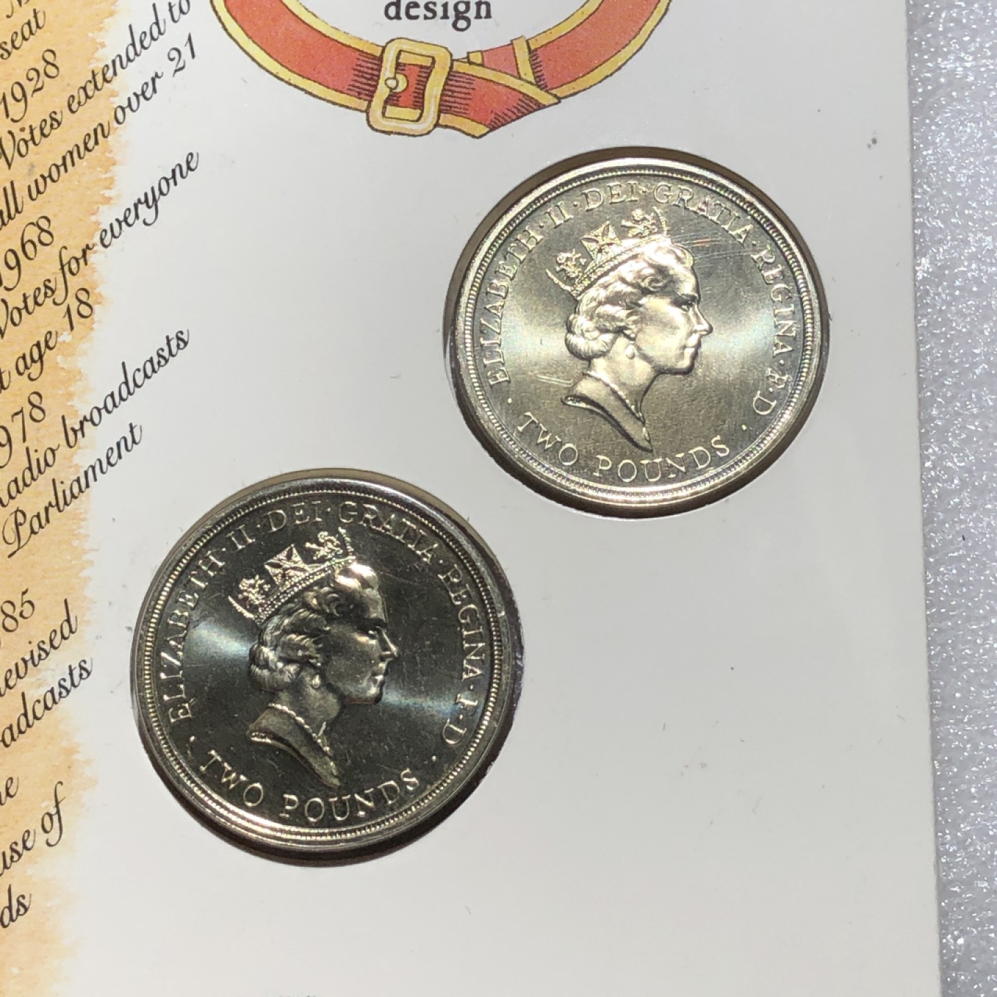 环球钱币第001场 英王国权利法案300周年2镑套币