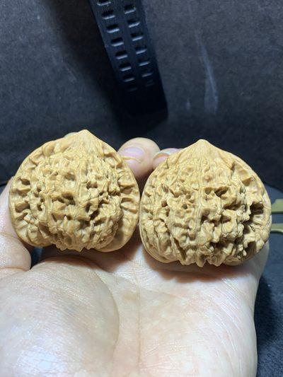 仅此一对，精美麒麟纹王勇官帽文玩麻核桃一对 - 仅此一对，精美麒麟纹王勇官帽文玩麻核桃一对