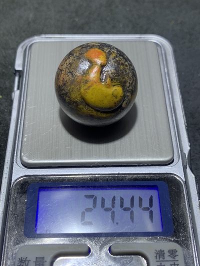 精美亚光原皮战国红玛瑙手工俏色巧雕一心向佛意境大圆珠一颗 精美亚光原皮战国红玛瑙手工俏色巧雕一心向佛意境大圆珠一颗