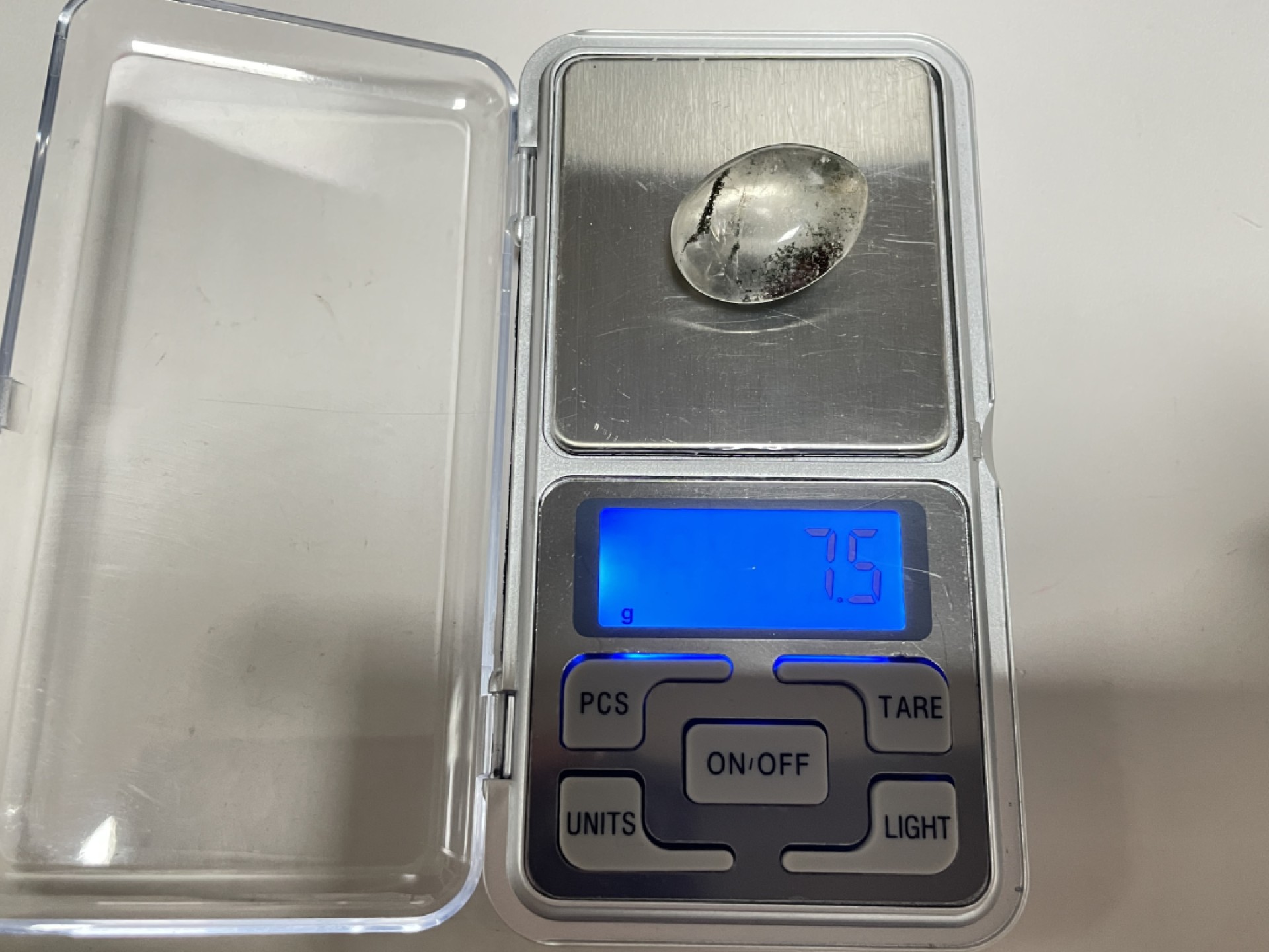 天然白水晶发丝吊坠