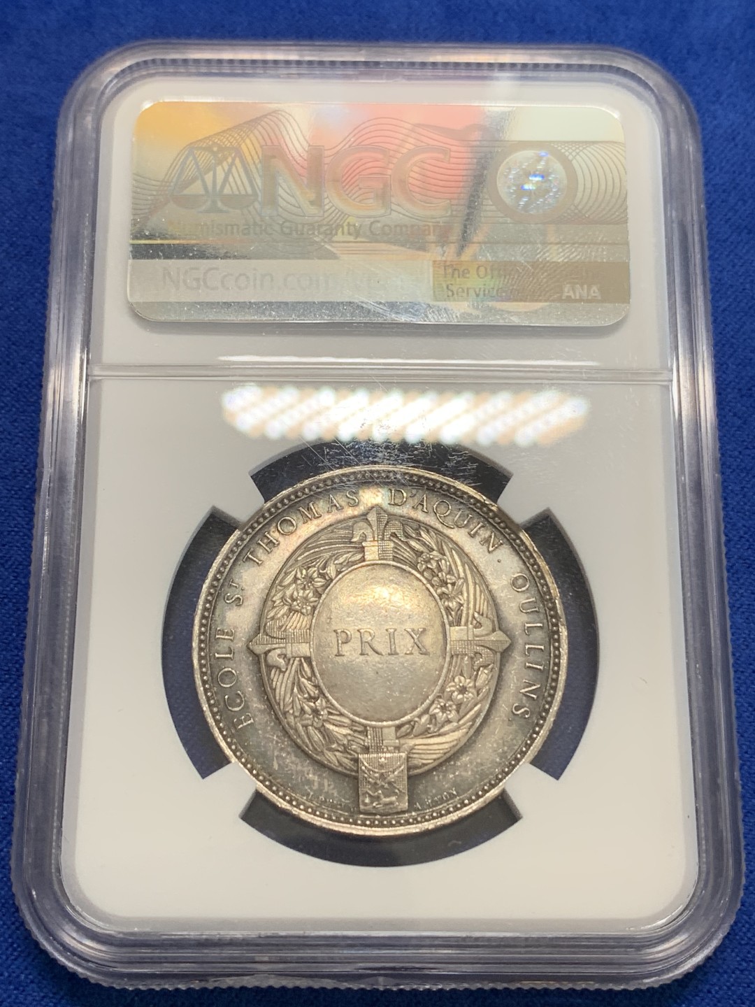 《竞宝斋》三少爷老婆本专场-第156场 (全场包邮) NGC AU58 法国19世纪亨利▪拉科代尔纪念银章