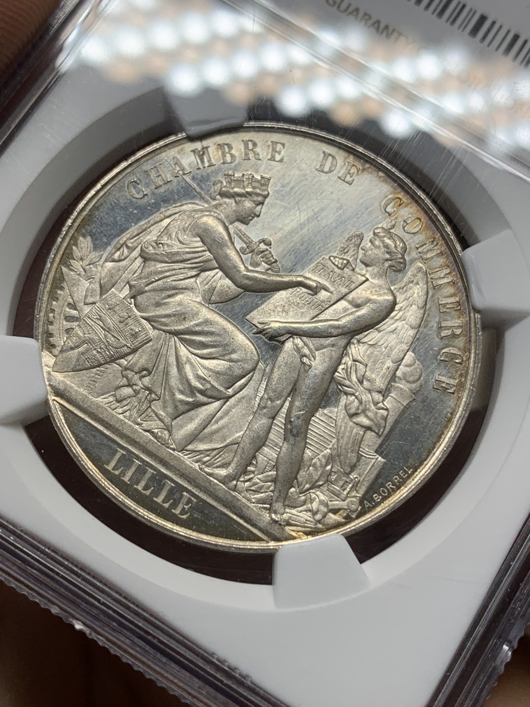 《竞宝斋》三少爷老婆本专场-第156场 (全场包邮) NGC MS64 法国1714年里尔商会银章