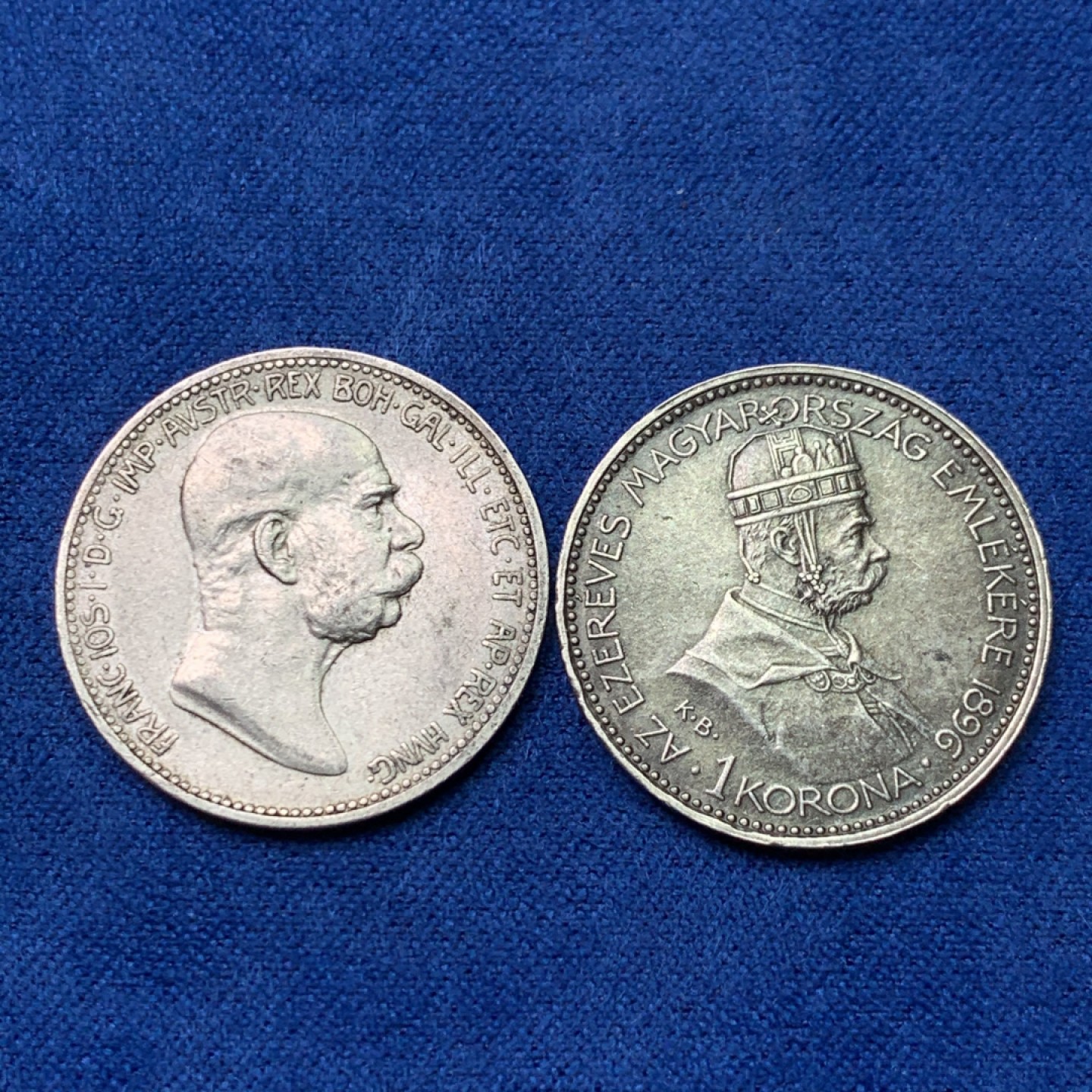 《竞宝斋》三少爷老婆本专场-第156场 (全场包邮) 奥地利1896年、1908年1克朗小银币一对