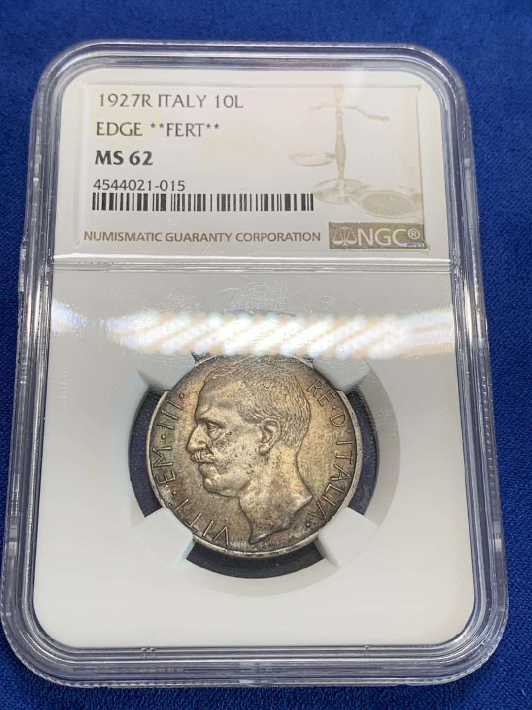 《竞宝斋》三少爷老婆本专场-第156场 (全场包邮) NGC MS62 意大利1927年马车10里拉银币