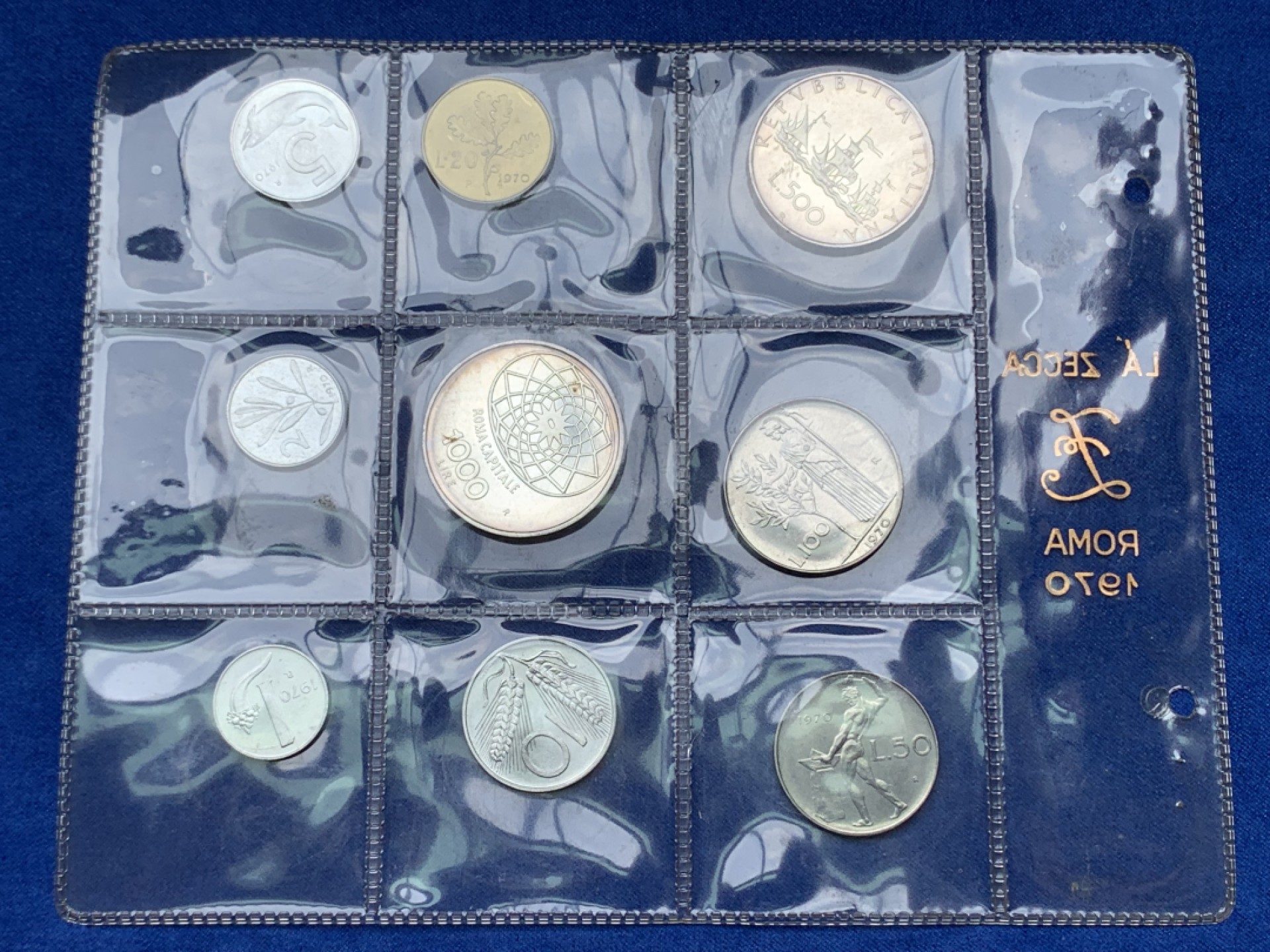 《竞宝斋》三少爷老婆本专场-第156场 (全场包邮) 意大利1970年9枚套，含2枚银币，带证书