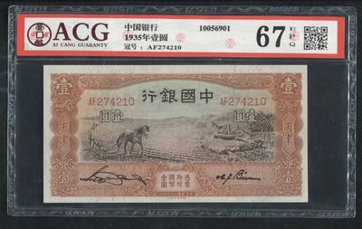 小骏钱币 - 中国银行壹元马拉犁
