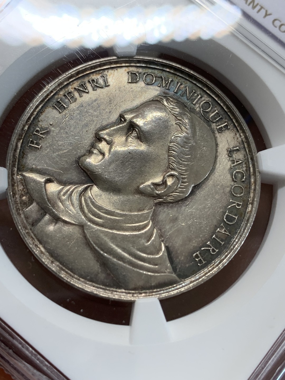 《竞宝斋》三少爷老婆本专场-第156场 (全场包邮) NGC AU58 法国19世纪亨利▪拉科代尔纪念银章