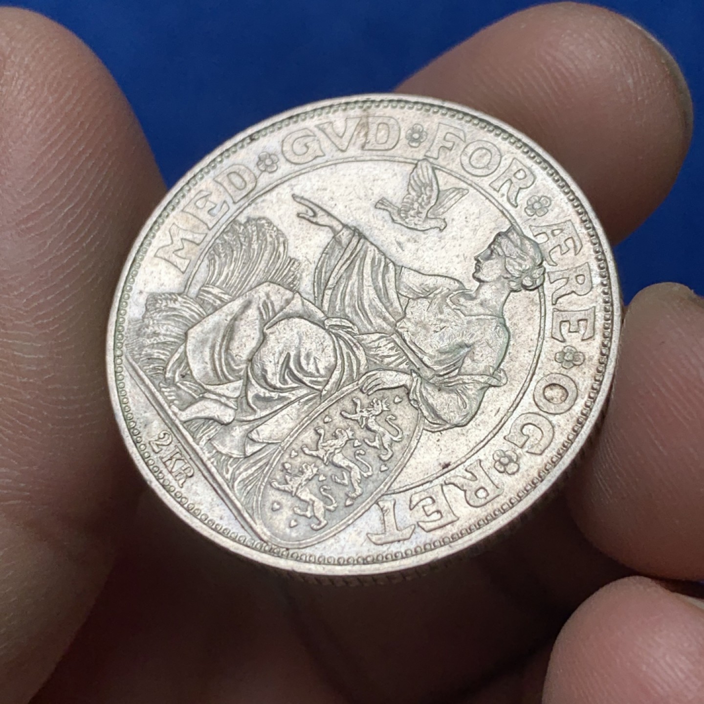 《竞宝斋》三少爷老婆本专场-第156场 (全场包邮) 丹麦1903年2克朗银币