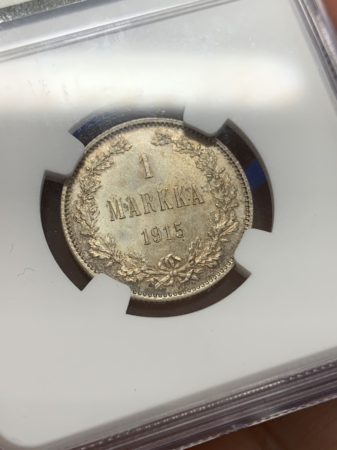 《竞宝斋》三少爷老婆本专场-第156场 (全场包邮) NGC MS63 俄占芬兰1915年1马克银币