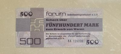 【币将精彩】世界钱币拍卖(2023-4-23) - 东德1979年500马克外汇券纸币unc