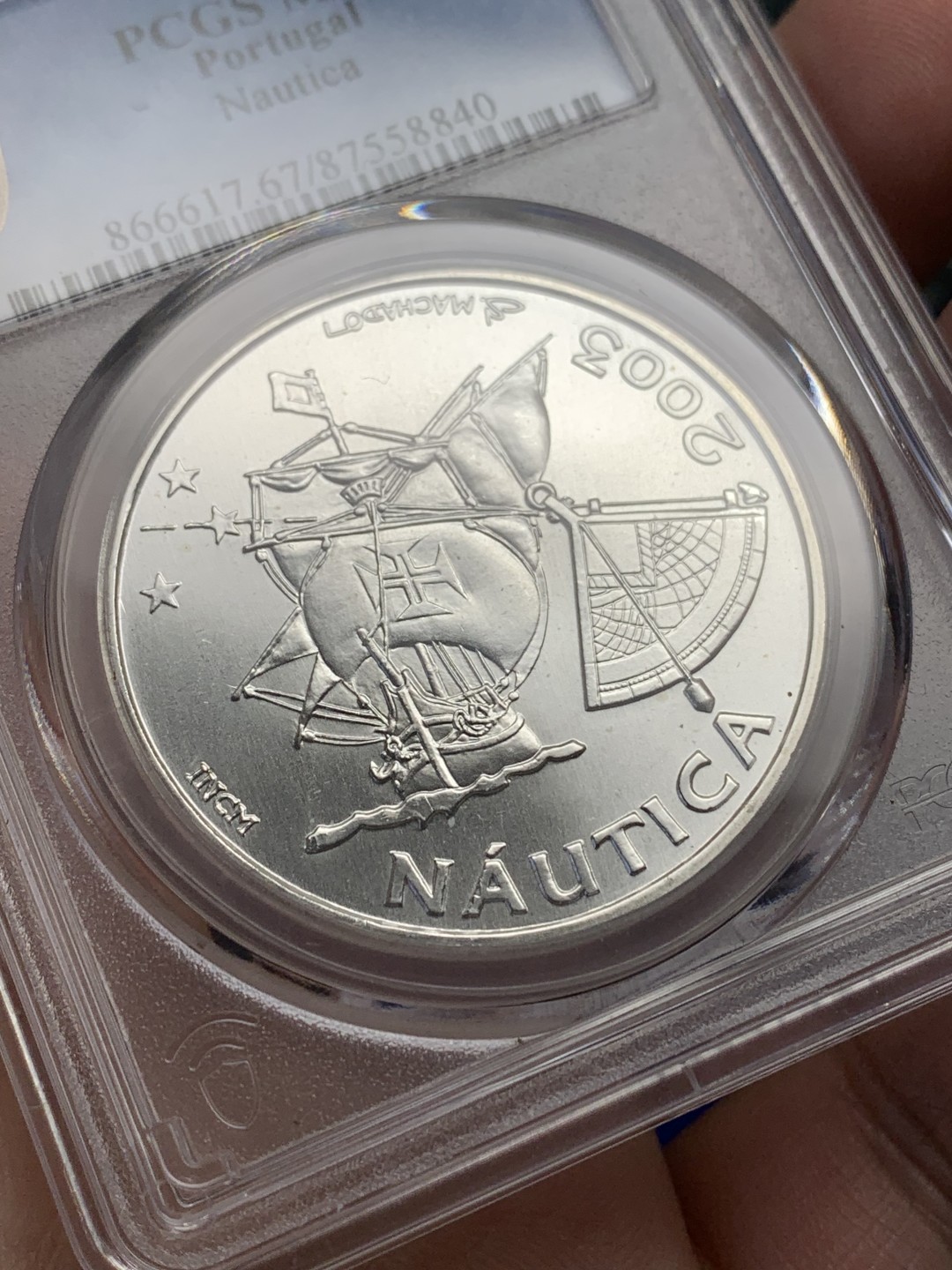 《竞宝斋》三少爷老婆本专场-第156场 (全场包邮) PCGS金盾 MS67 葡萄牙2003年10欧元大银币