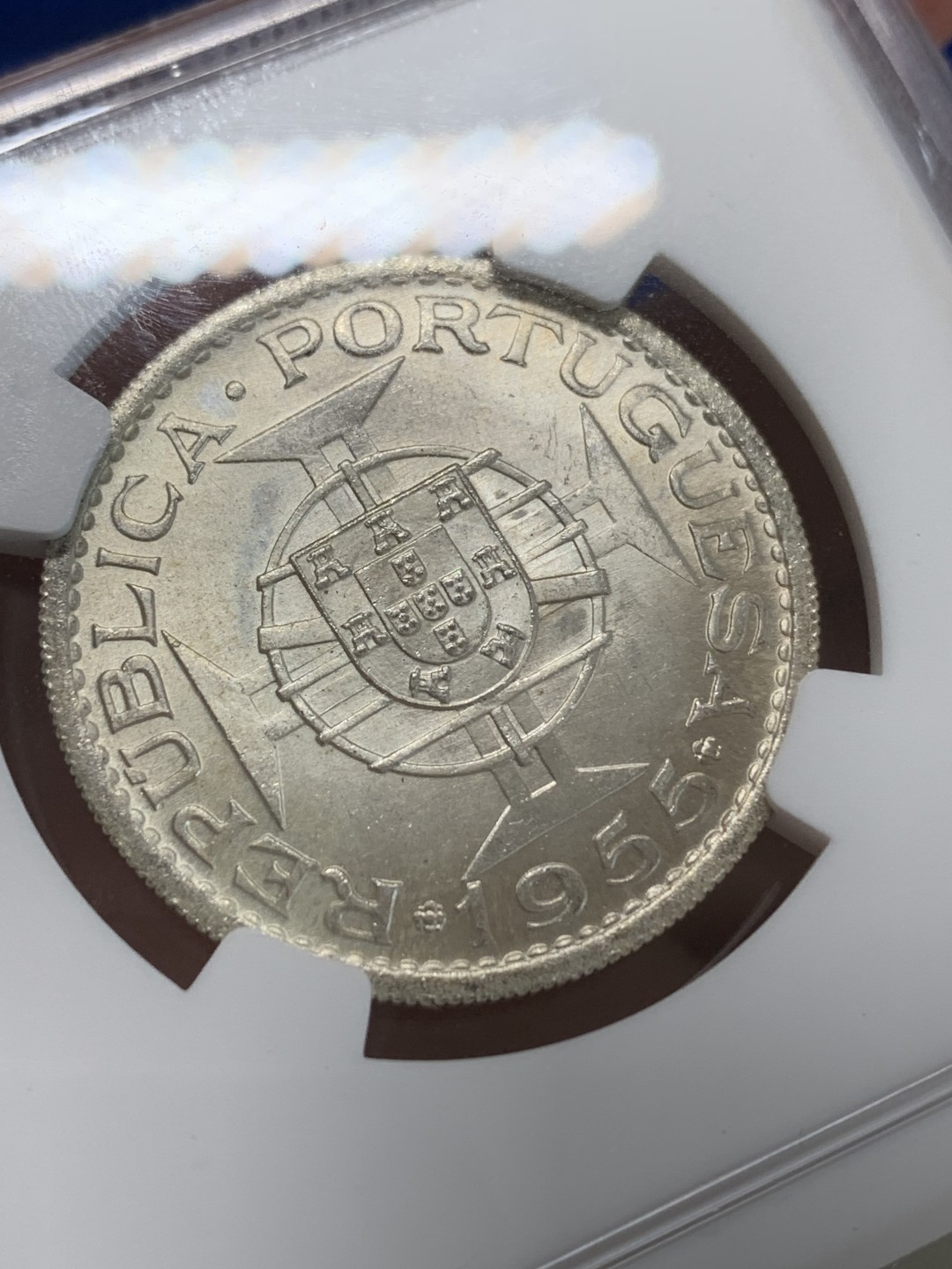 《竞宝斋》三少爷老婆本专场-第156场 (全场包邮) NGC MS64 葡属安哥拉1955年20埃斯库多银币