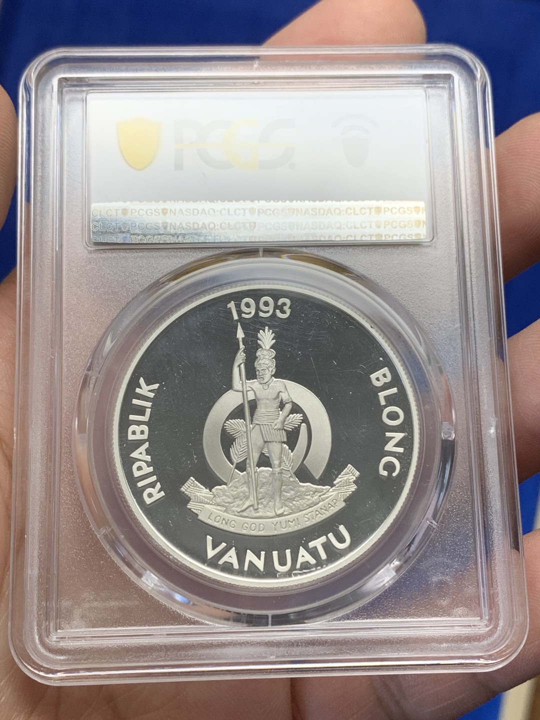 《竞宝斋》三少爷老婆本专场-第156场 (全场包邮) PCGS金盾 PR68DCAM 瓦努阿图1993年50瓦图精制大银币