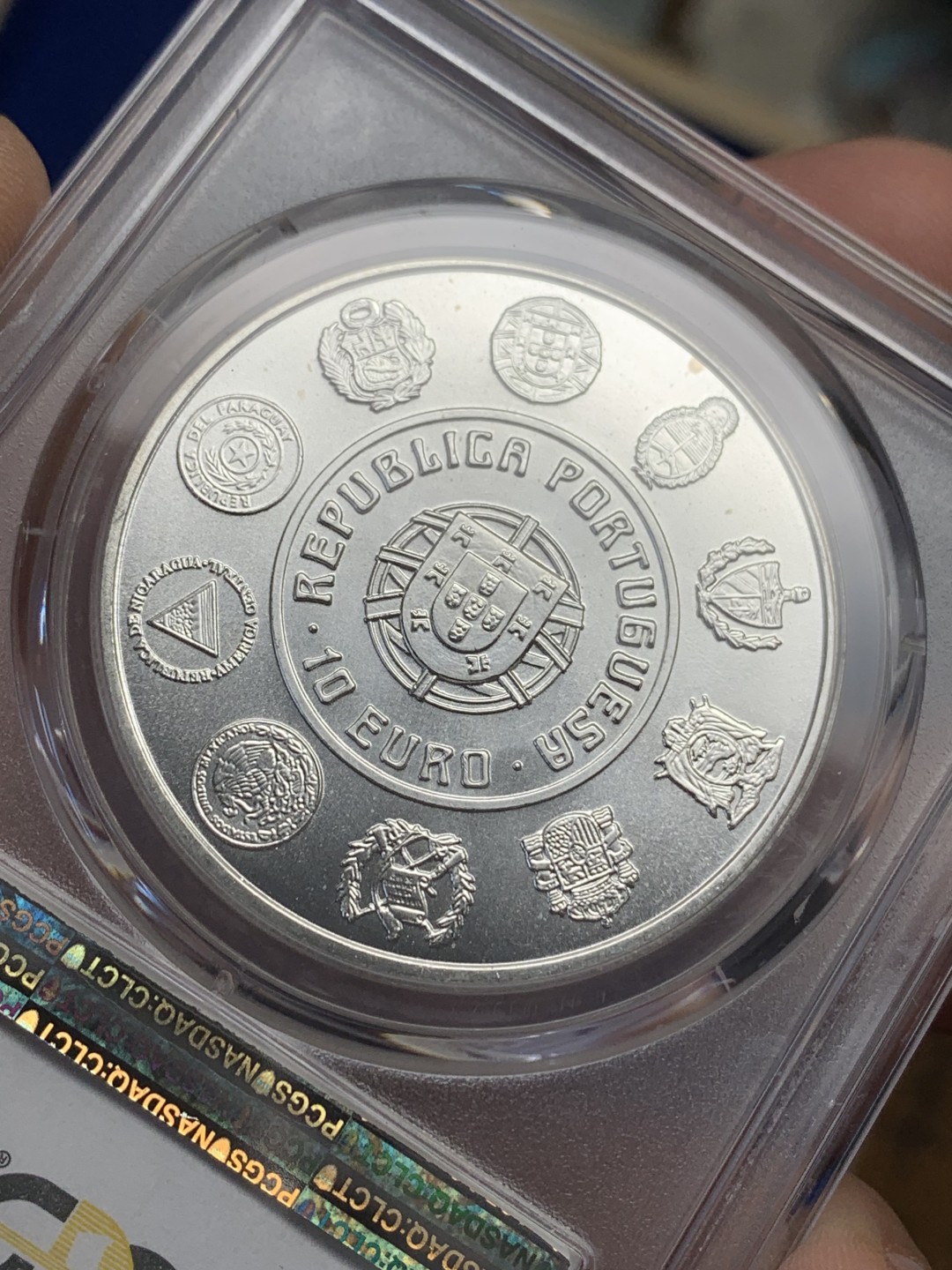 《竞宝斋》三少爷老婆本专场-第156场 (全场包邮) PCGS金盾 MS67 葡萄牙2003年10欧元大银币