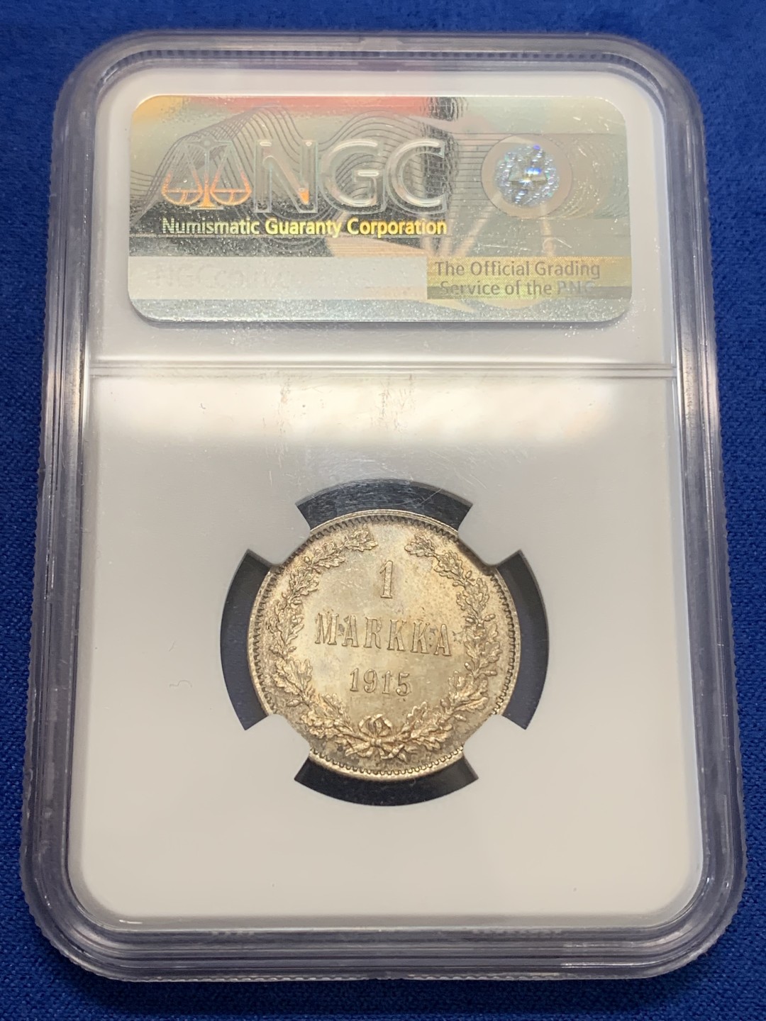 《竞宝斋》三少爷老婆本专场-第156场 (全场包邮) NGC MS63 俄占芬兰1915年1马克银币