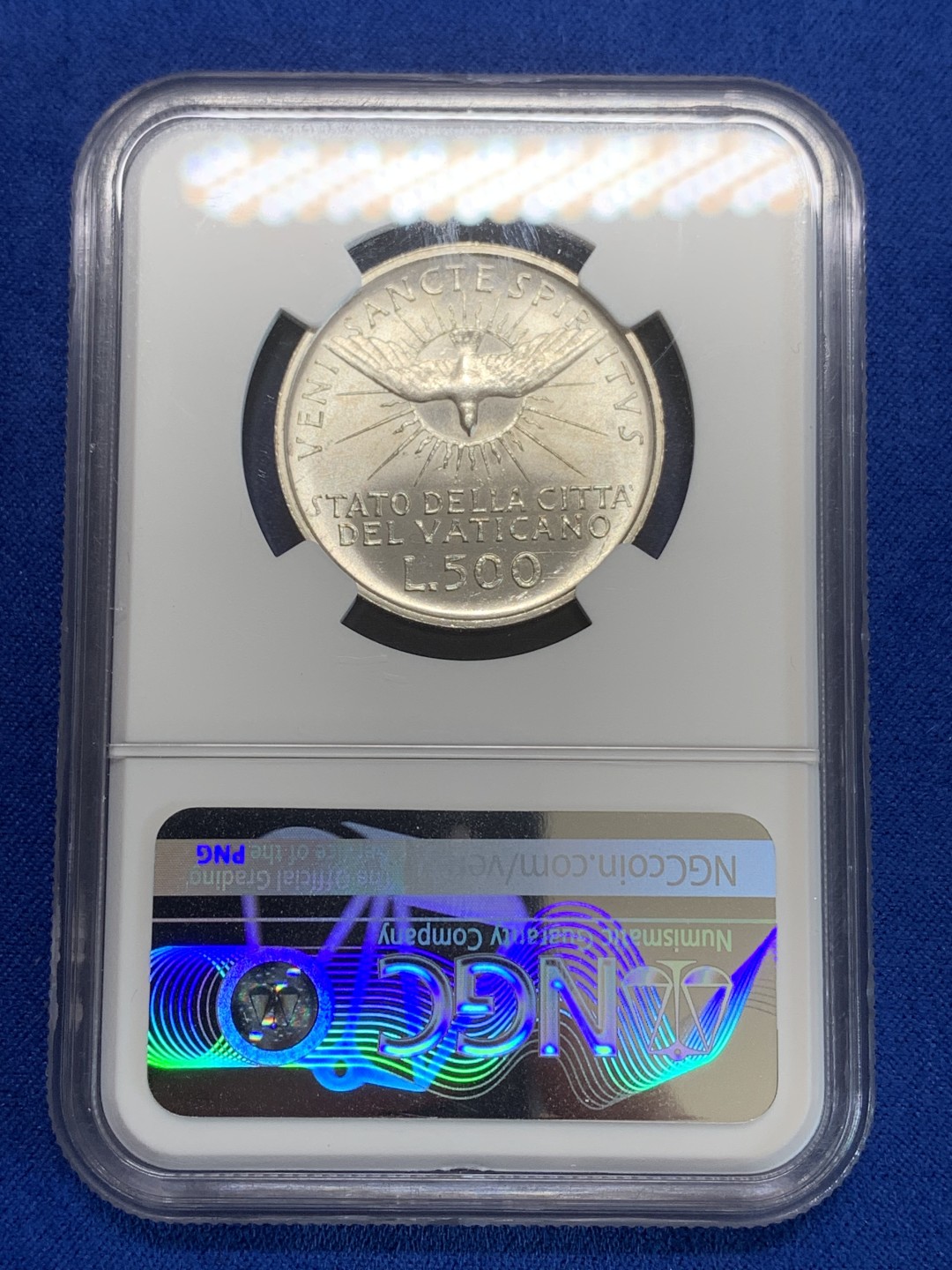 《竞宝斋》三少爷老婆本专场-第156场 (全场包邮) NGC UNCD 梵蒂冈1963年教皇缺位500里拉银币