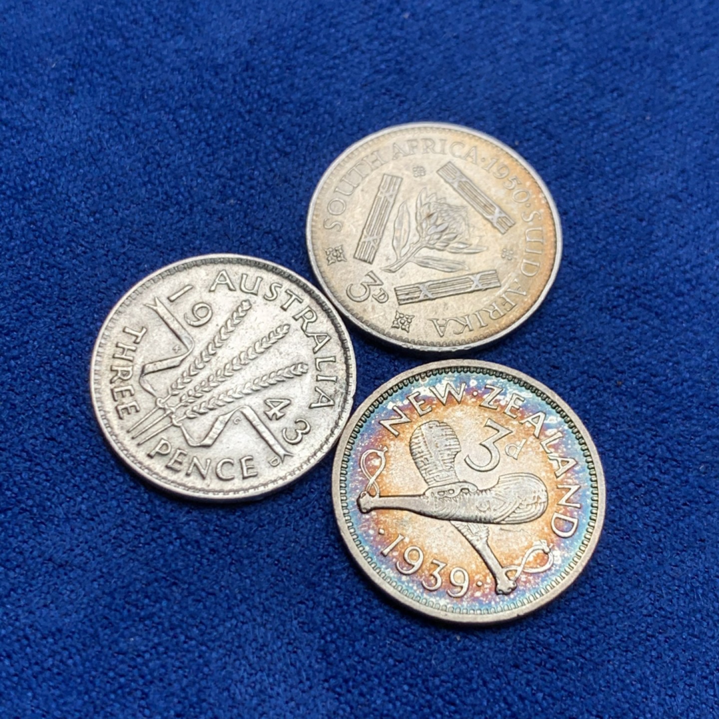 《竞宝斋》三少爷老婆本专场-第156场 (全场包邮) 英系乔治六世国王头像小银币三枚