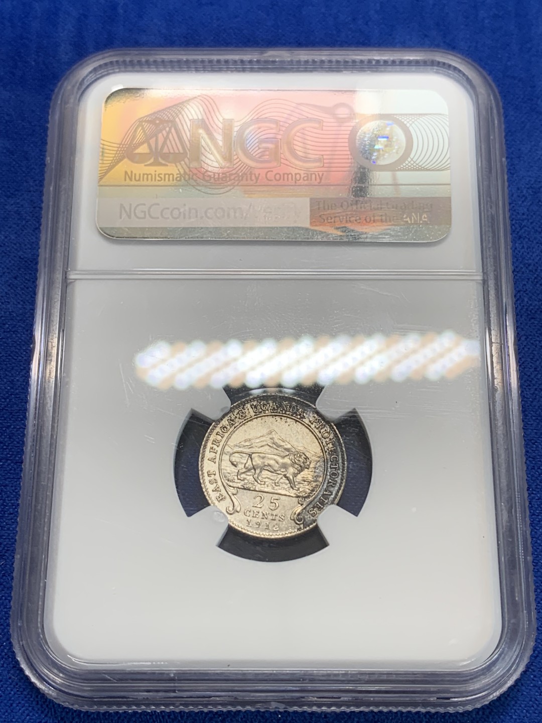 《竞宝斋》三少爷老婆本专场-第156场 (全场包邮) NGC UNCD 英属东非乌干达保护地1912年乔治五世国王头像25分银币