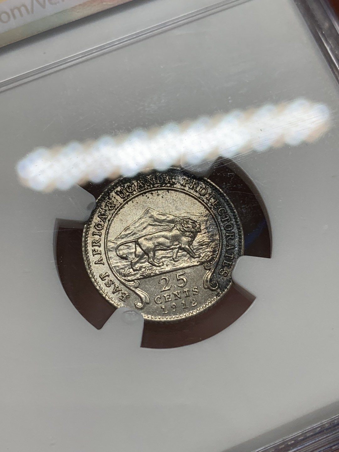 《竞宝斋》三少爷老婆本专场-第156场 (全场包邮) NGC UNCD 英属东非乌干达保护地1912年乔治五世国王头像25分银币