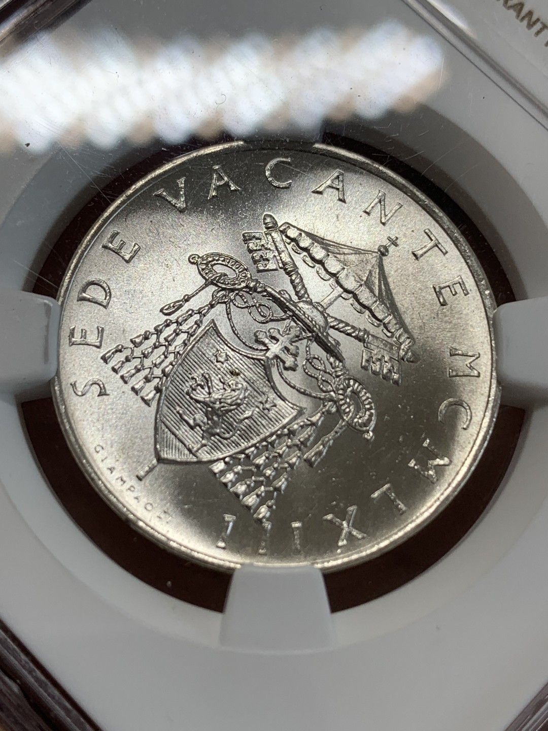 《竞宝斋》三少爷老婆本专场-第156场 (全场包邮) NGC UNCD 梵蒂冈1963年教皇缺位500里拉银币