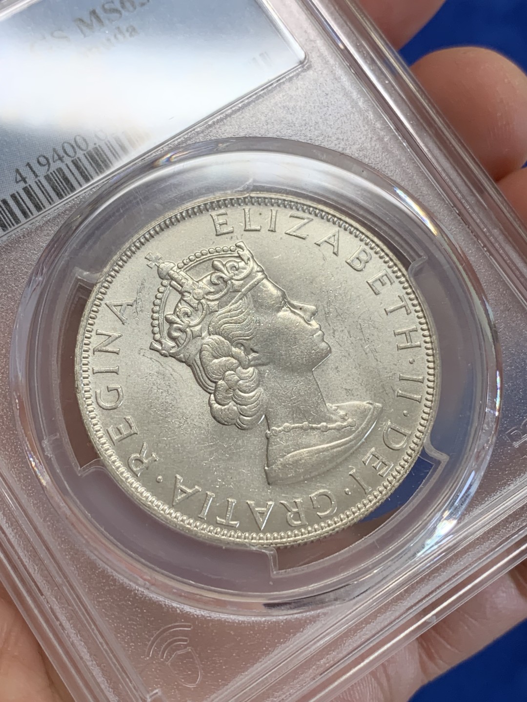 《竞宝斋》三少爷老婆本专场-第156场 (全场包邮) PCGS金盾 MS63 百慕大1964年1克朗大银币