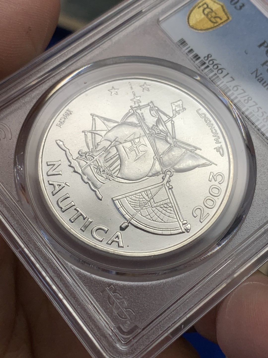 《竞宝斋》三少爷老婆本专场-第156场 (全场包邮) PCGS金盾 MS67 葡萄牙2003年10欧元大银币