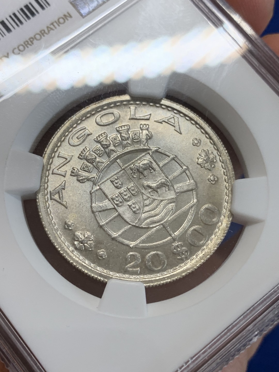 《竞宝斋》三少爷老婆本专场-第156场 (全场包邮) NGC MS64 葡属安哥拉1955年20埃斯库多银币