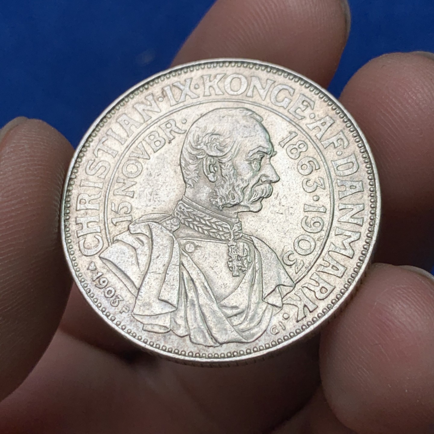 《竞宝斋》三少爷老婆本专场-第156场 (全场包邮) 丹麦1903年2克朗银币