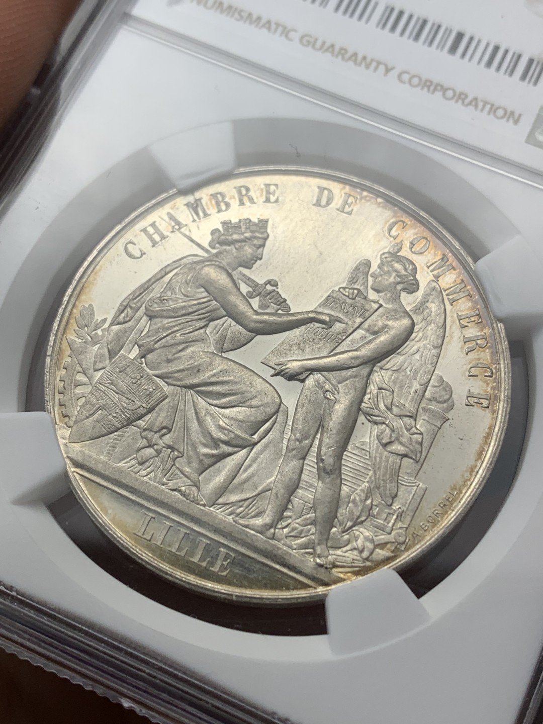 《竞宝斋》三少爷老婆本专场-第156场 (全场包邮) NGC MS64 法国1714年里尔商会银章