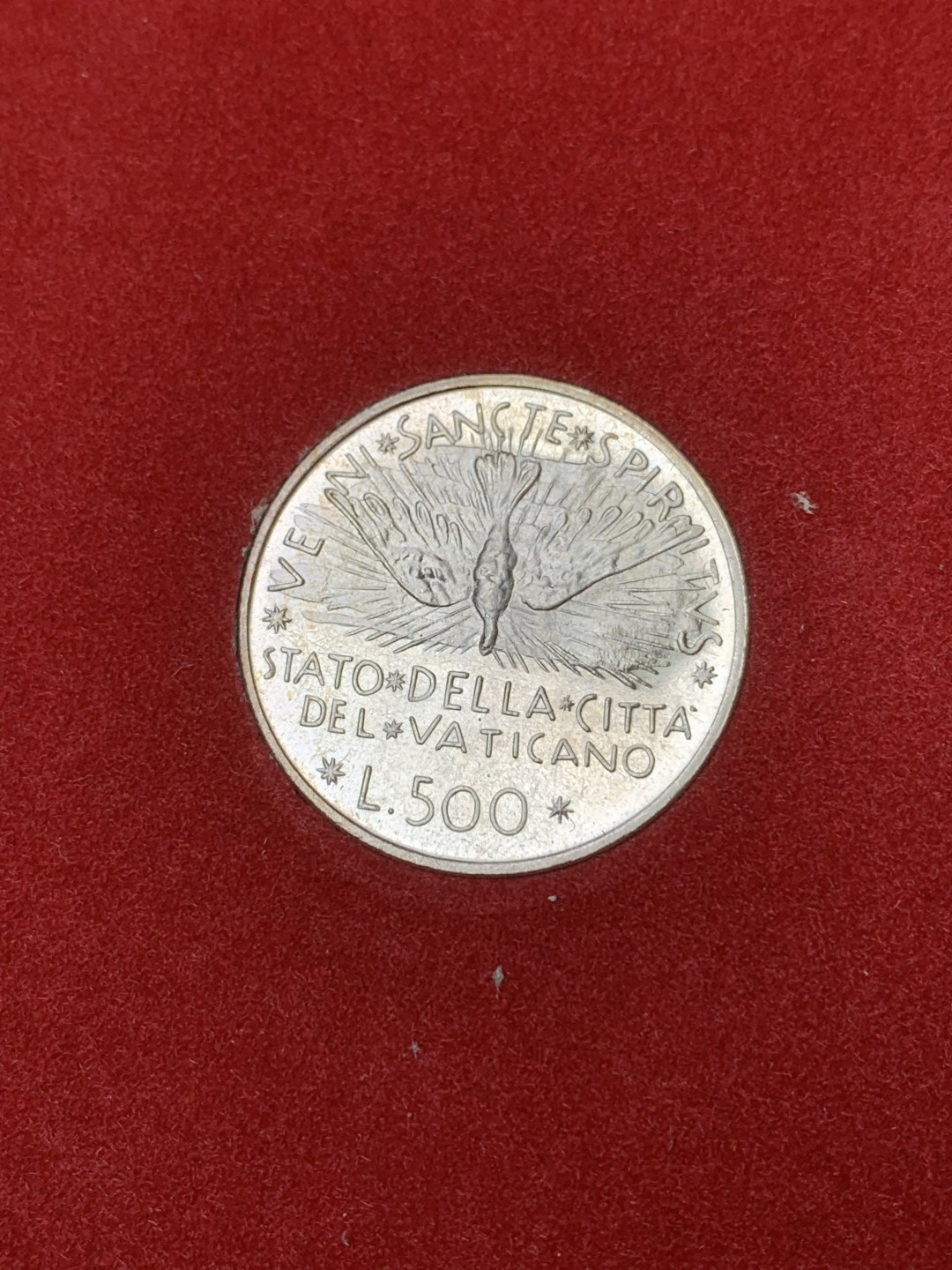 《竞宝斋》三少爷老婆本专场-第156场 (全场包邮) 梵蒂冈1978年教皇缺位500里拉银币，带小红册